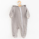 NEW BABY Dojčenský mušelínový overal s kapucňou New Baby Comfort clothes sivá