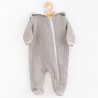 NEW BABY Dojčenský mušelínový overal s kapucňou New Baby Comfort clothes sivá