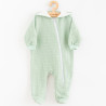 NEW BABY Dojčenský mušelínový overal s kapucňou New Baby Comfort clothes šalviová