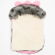 NEW BABY Luxusný zimný fusak s kapucňou s uškami New Baby Alex Wool pink