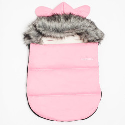 NEW BABY Luxusný zimný fusak s kapucňou s uškami New Baby Alex Fleece pink