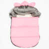 NEW BABY Luxusný zimný fusak s kapucňou s uškami New Baby Alex Fleece pink