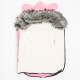 NEW BABY Luxusný zimný fusak s kapucňou s uškami New Baby Alex Fleece pink