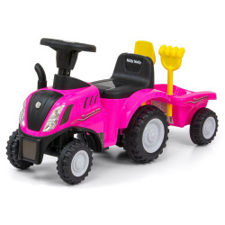 MILLY MALLY Odrážadlo NEW HOLLAND T7 TRAKTOR Milly Mally ružové