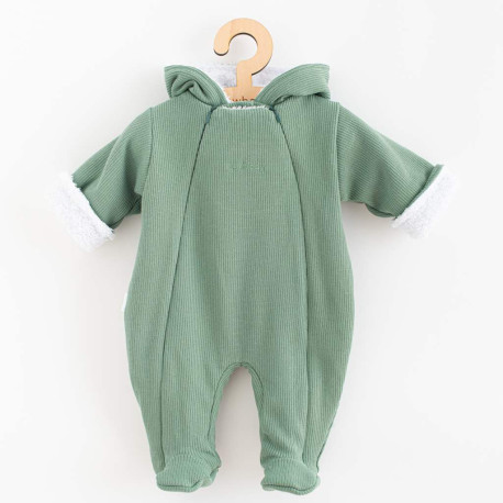 NEW BABY Zimná dojčenská kombinéza s kapucňou New Baby Frosty mint