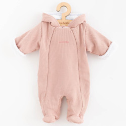 NEW BABY Zimná dojčenská kombinéza s kapucňou New Baby Frosty pink