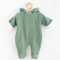 NEW BABY Zimná dojčenská kombinéza s kapucňou New Baby Frosty mint